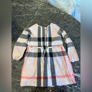 Girl's Burberry Pink Plaid Dress